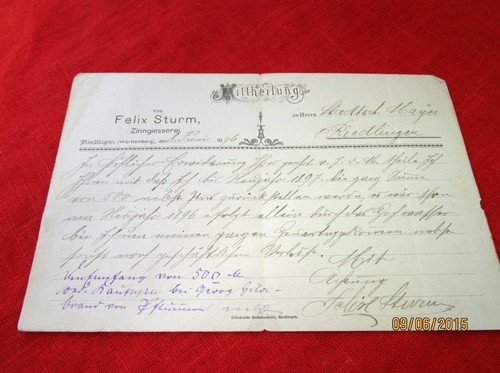 Original mitteilung 1896 - original,