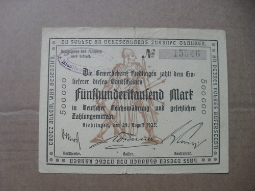 Notgeldschein riedlingen 500 - notgeldschein,