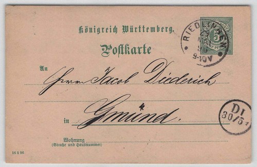 Württemberg pfennig beleg mit - württemberg,
