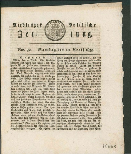 Riedlinger politische zeitung - politische,