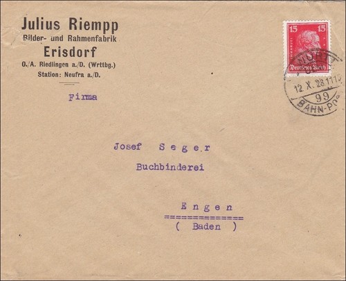 Bahnpost brief von - bahnpost:,