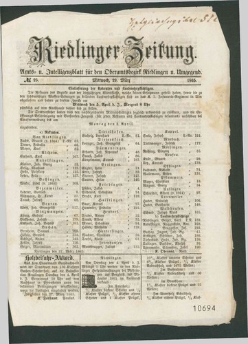 Riedlinger zeitung amts - zeitung,, amts-