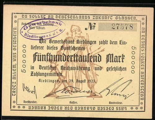 Notgeld riedlingen 1923 - riedlingen,