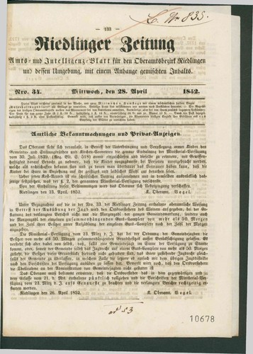 Riedlinger zeitung amts und - zeitung.,