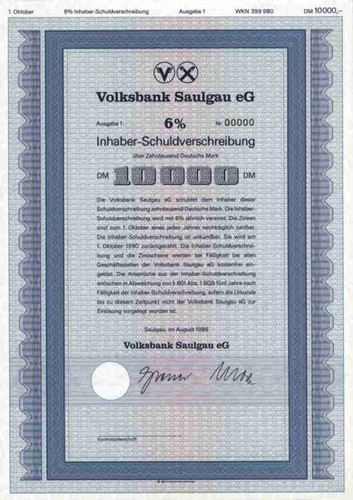 Volksbank saulgau 1985 - volksbank,
